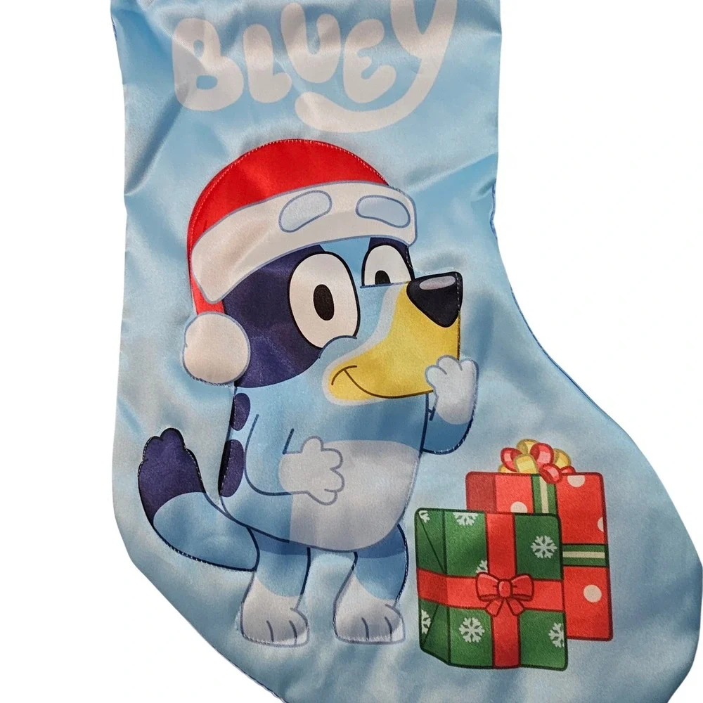 Bluey‎ Christmas Stocking Kurt Adler Santa Hat Blue 18